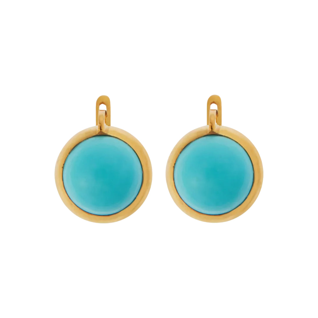 Large Turquoise Plug Earrings - Ileana Makri