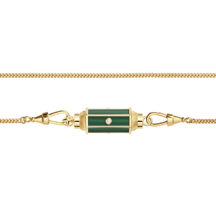 Malachite & Diamond Baby Locket (37cm) - Marie Lichtenberg - Ileana Makri