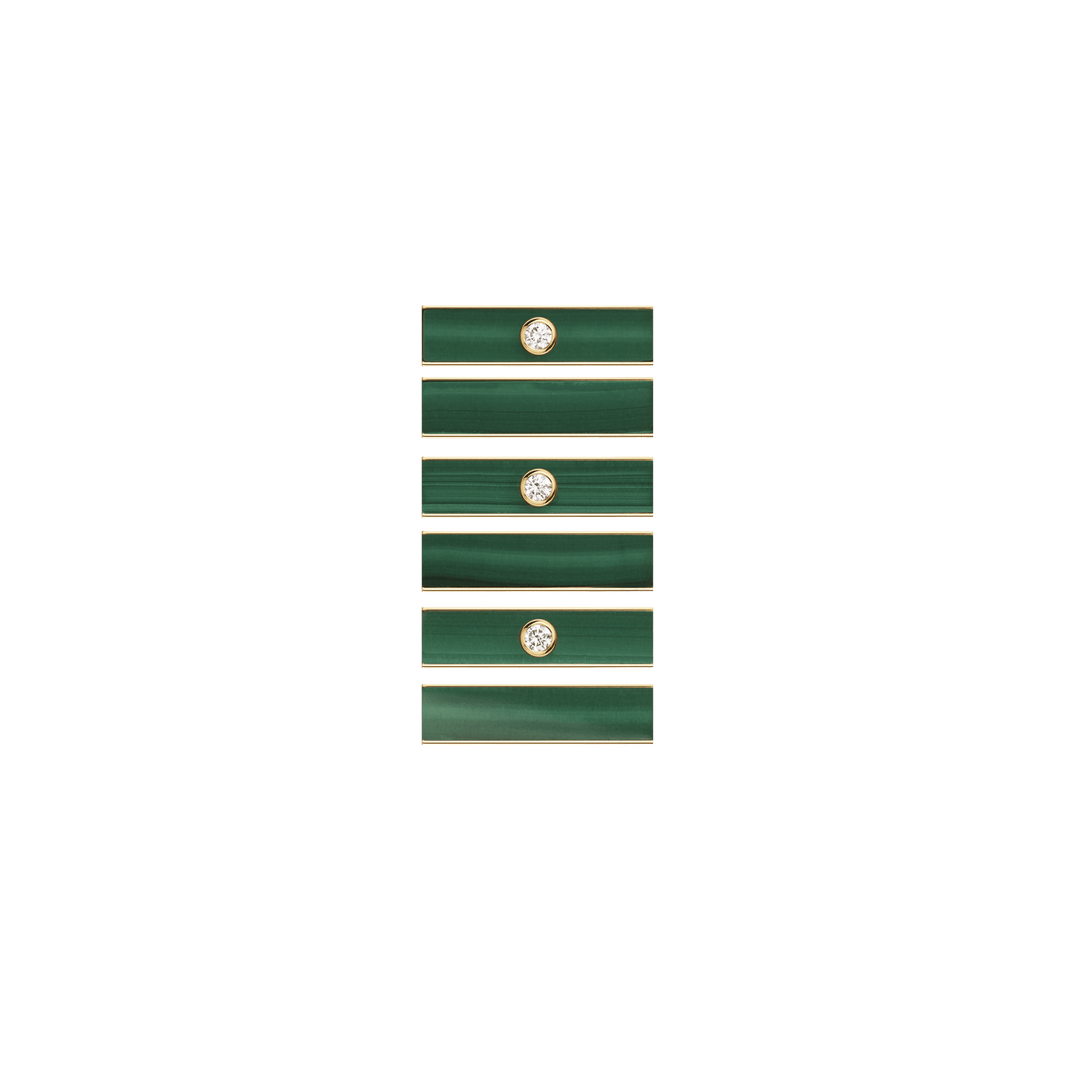 Malachite & Diamond Baby Locket (37cm) - Marie Lichtenberg - Ileana Makri