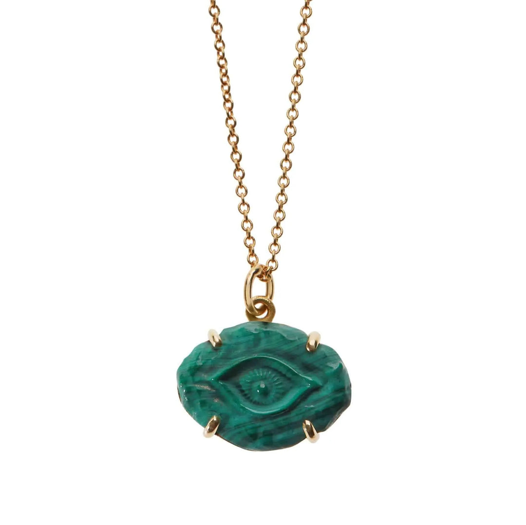 Malachite Evil Eye - Exclusive - Ileana Makri store