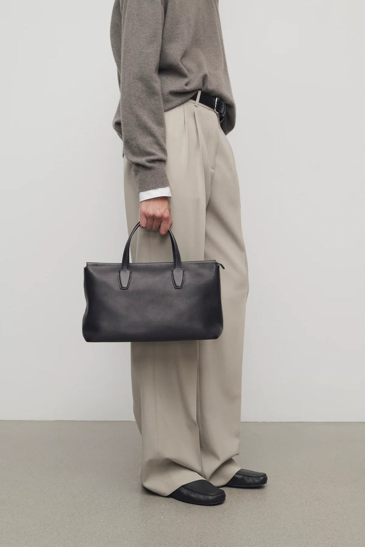 Marcel Bag in Black Leather - The Row - Ileana Makri