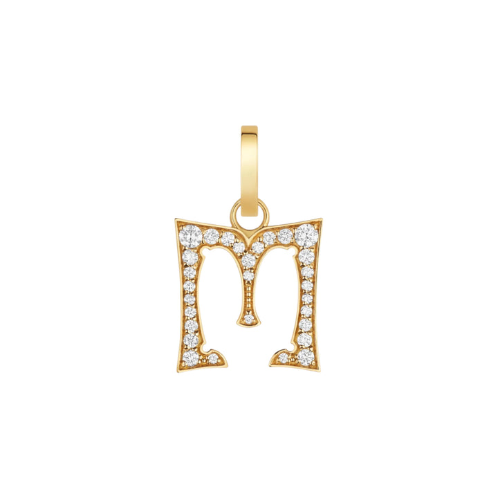 Diamond Letter M Charm