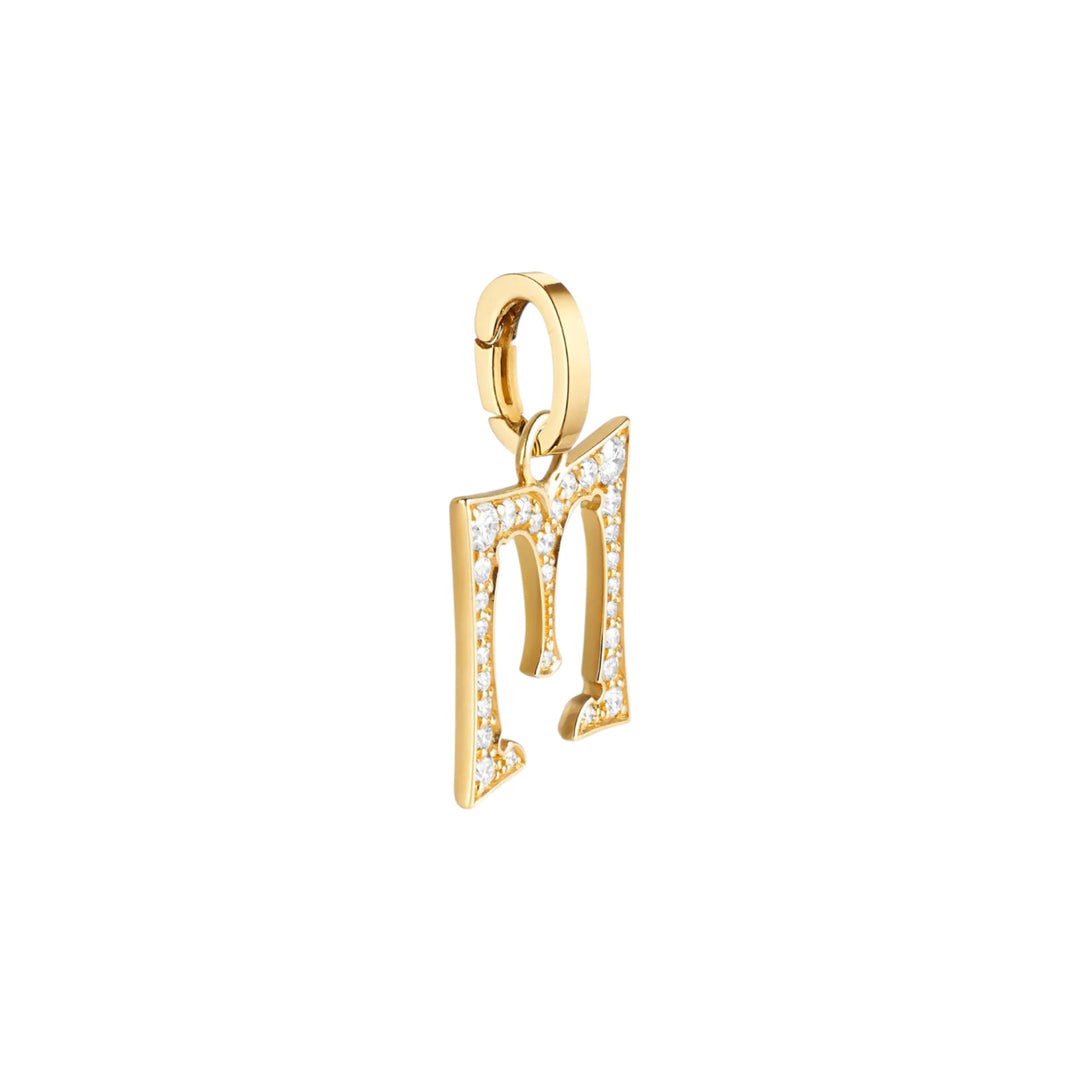 Diamond Letter M Charm
