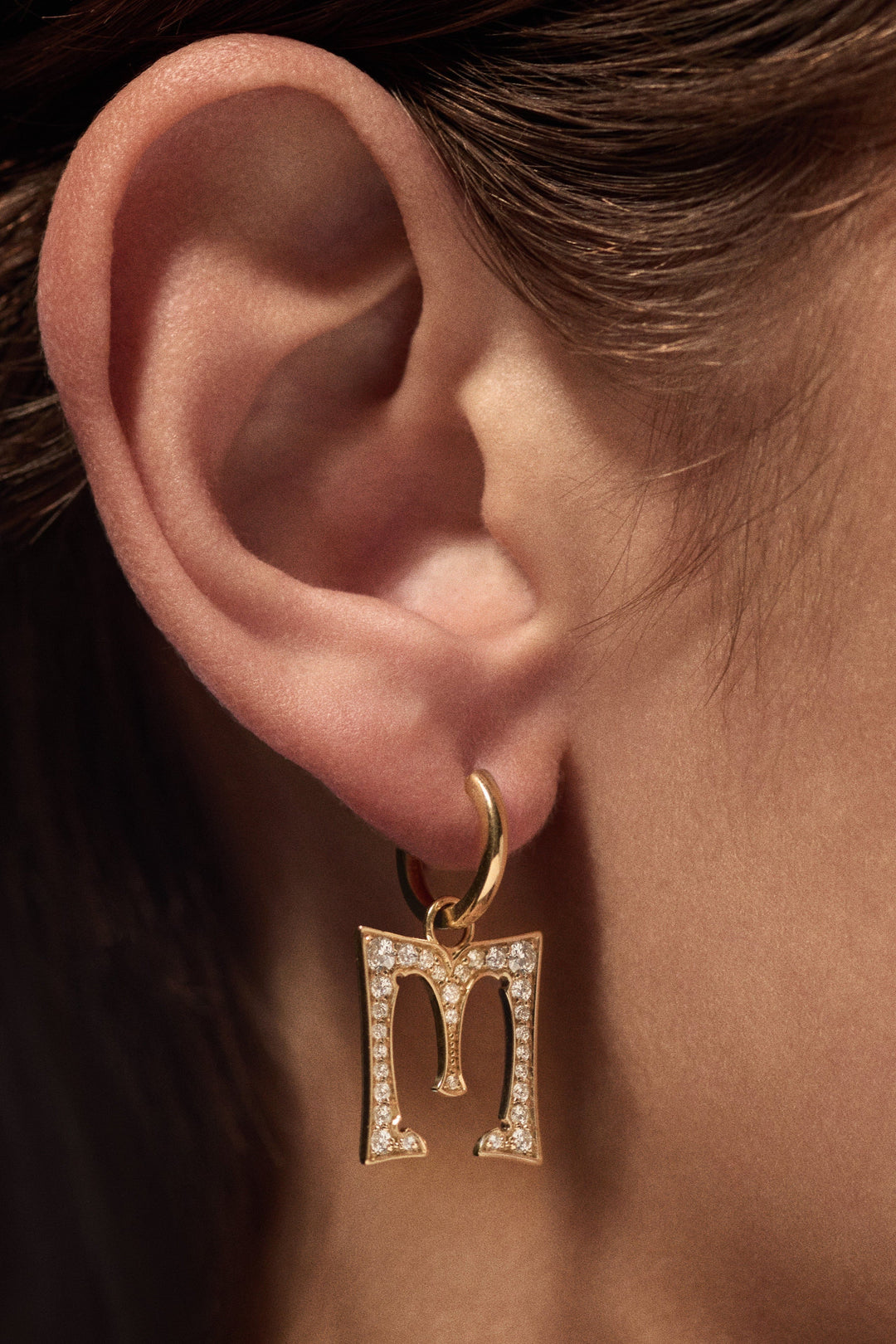 Diamond Letter M Charm