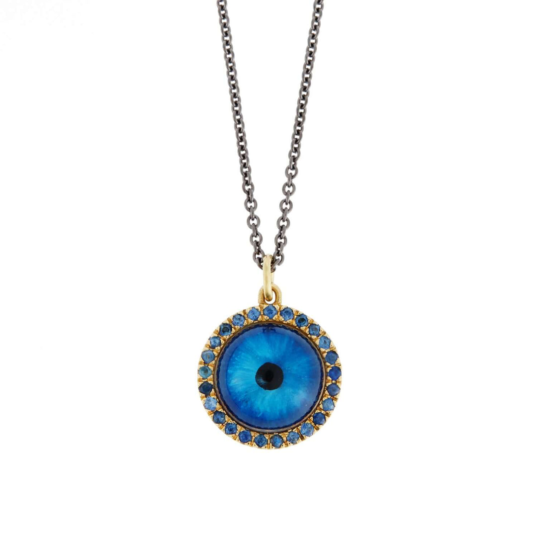 Medium Deep Blue Glass Evil Eye Y - BS - GLASS - EVIL EYE - Ileana Makri