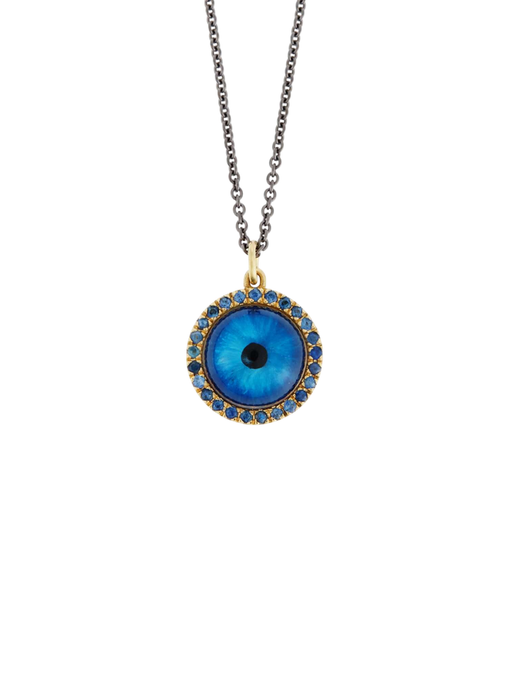 Medium Deep Blue Glass Evil Eye Y - BS - GLASS - EVIL EYE - Ileana Makri