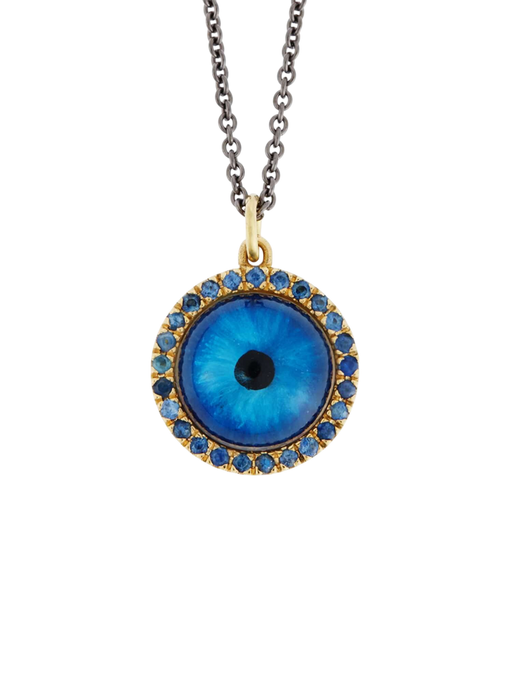 Medium Deep Blue Glass Evil Eye Y - BS - GLASS - EVIL EYE - Ileana Makri
