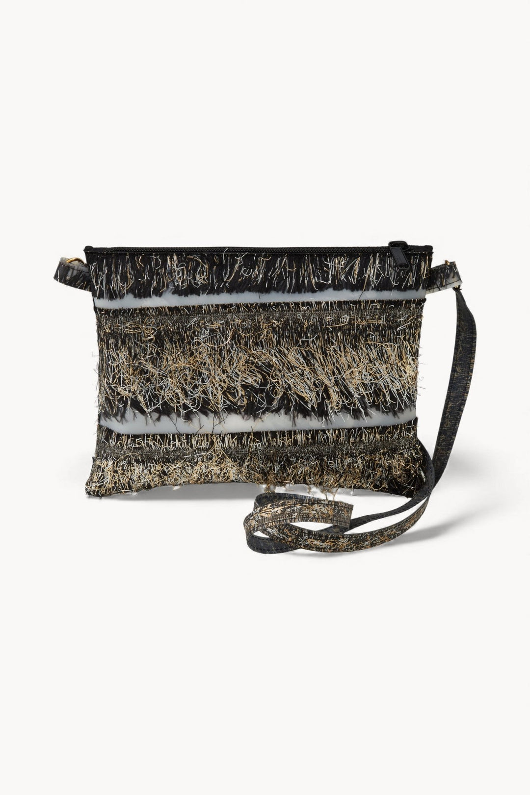 Medium Pocket Bag in Metallic Fringes - Luisa Cevese Riedizioni - Ileana Makri