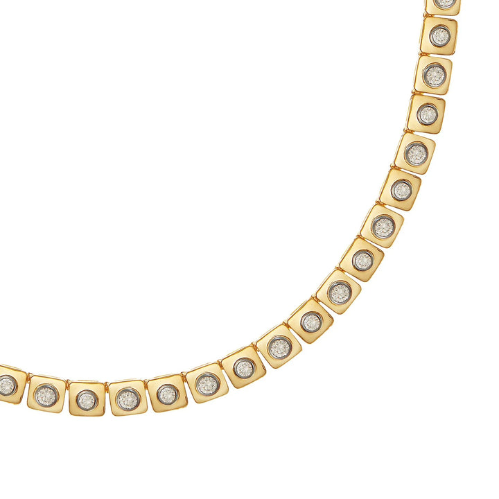 Medium Tile Diamond Necklace - Tile - Ileana Makri