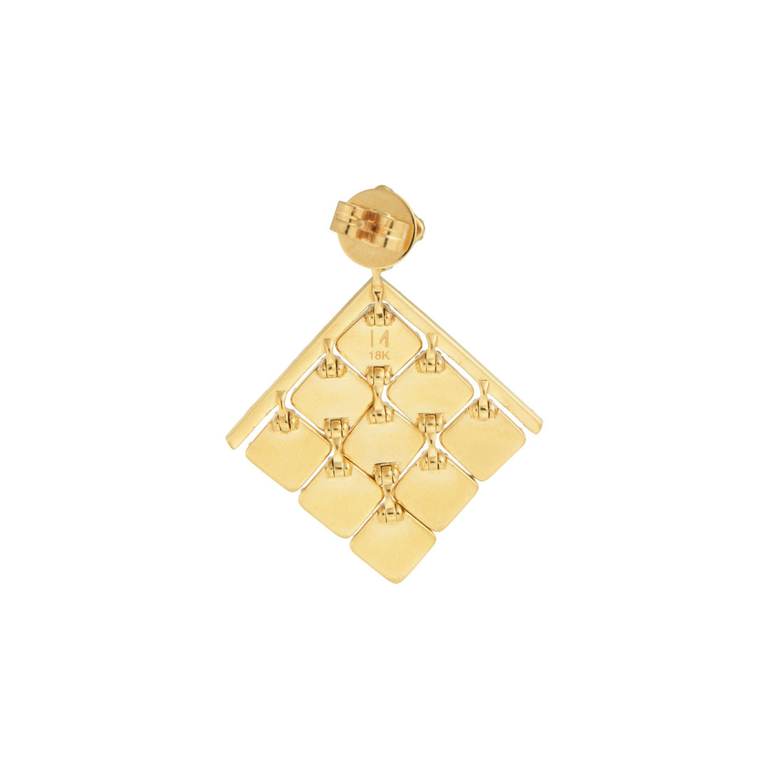 Medium Tile Pavé Curtain Earrings Y - D - Tile - Ileana Makri
