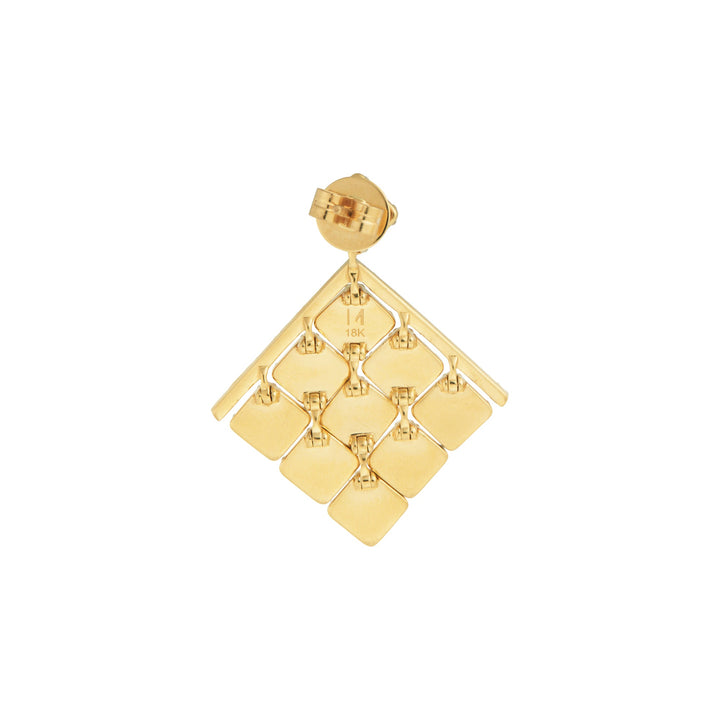 Medium Tile Pavé Curtain Earrings Y - D - Tile - Ileana Makri