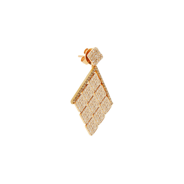 Medium Tile Pavé Curtain Earrings Y - D - Tile - Ileana Makri