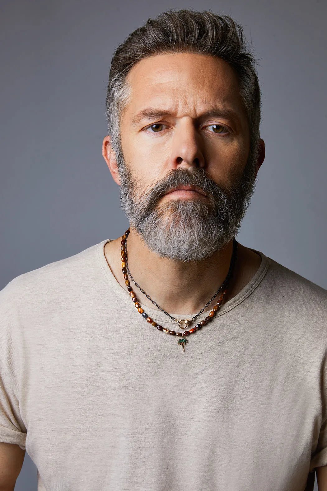 Miami Wood Beaded Necklace - Mens - Ileana Makri