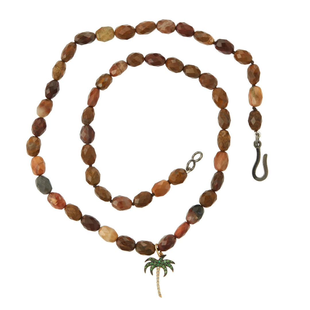Miami Wood Beaded Necklace - Mens - Ileana Makri