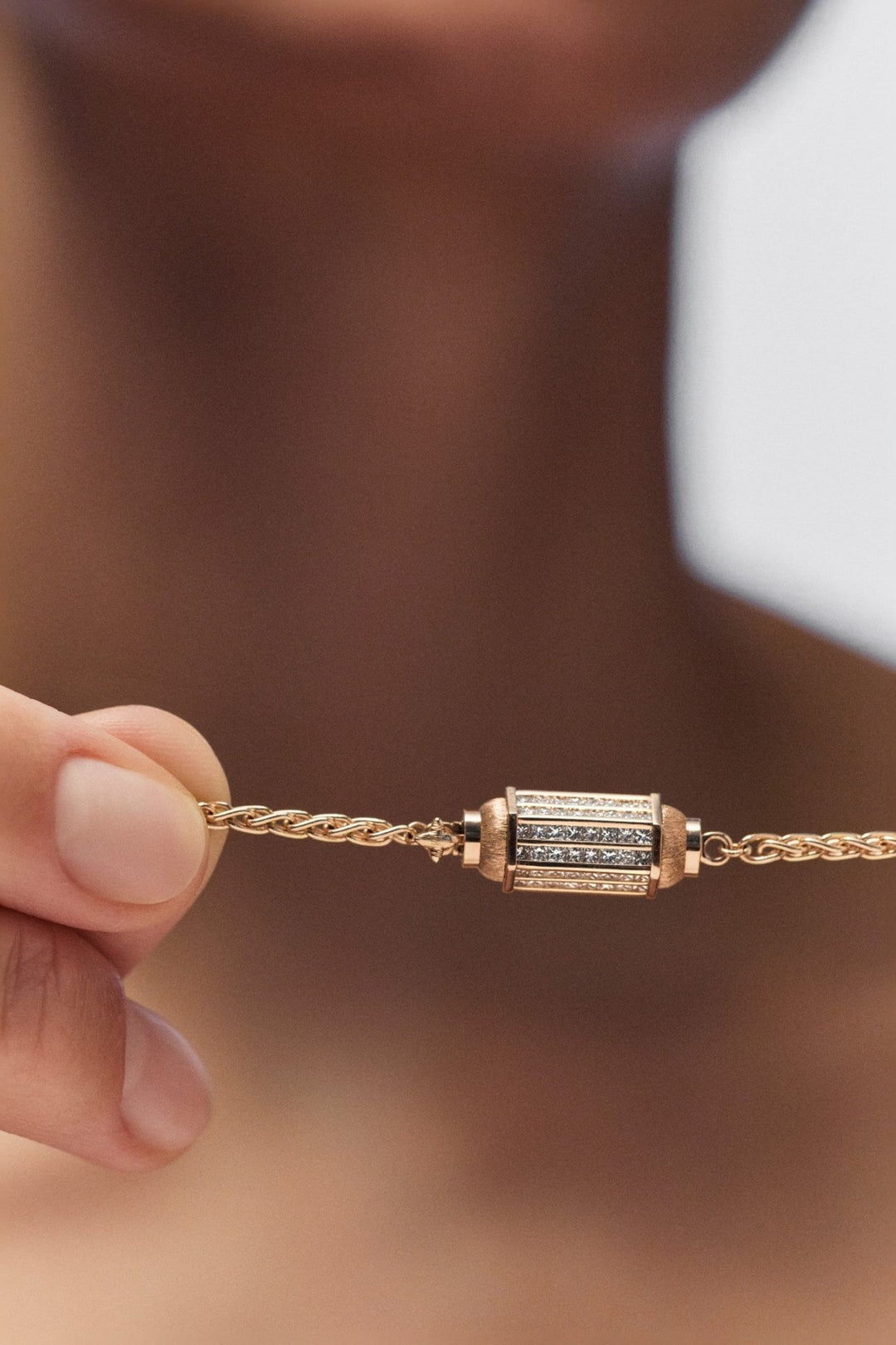 Micro Coco Diamond Paved locket necklace (42cm) - Marie Lichtenberg - Ileana Makri