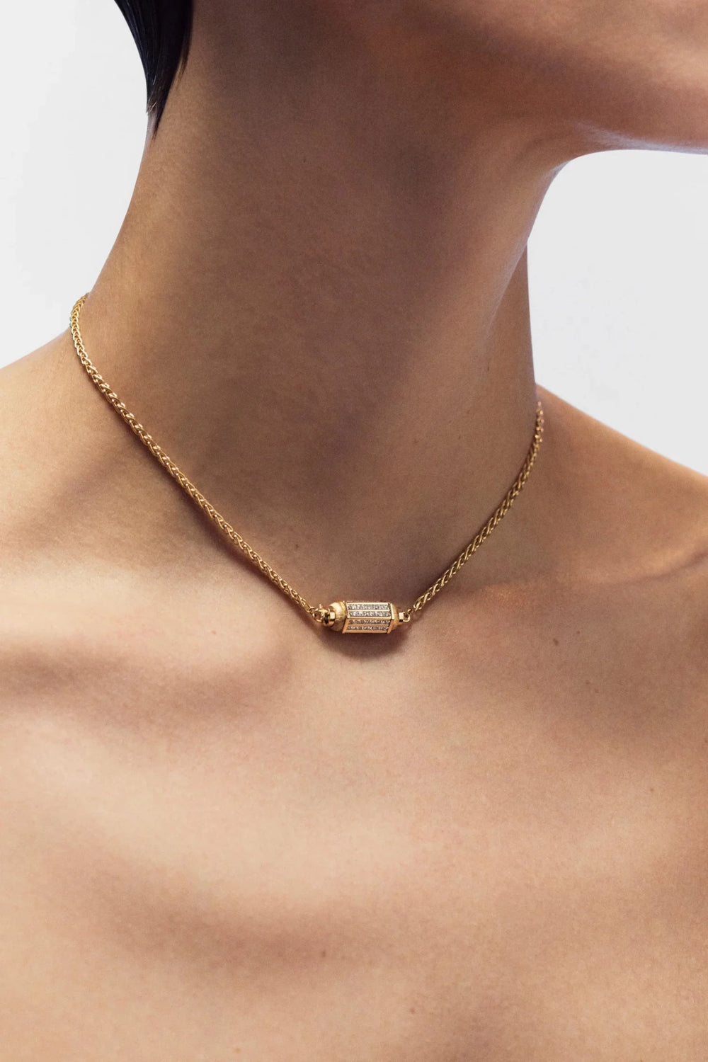 Micro Coco Diamond Paved locket necklace (42cm) - Marie Lichtenberg - Ileana Makri