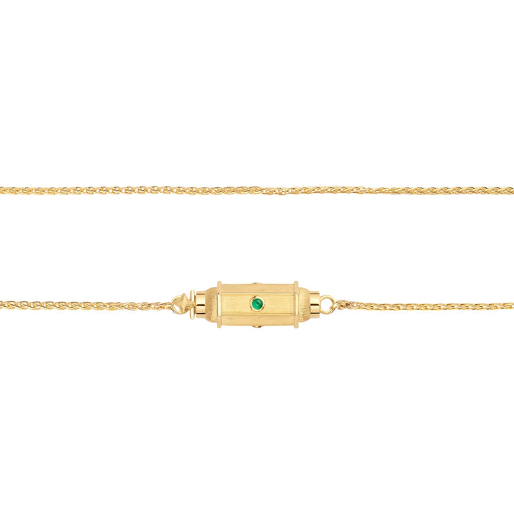 Micro coco emerald locket necklace (37cm) - Marie Lichtenberg - Ileana Makri