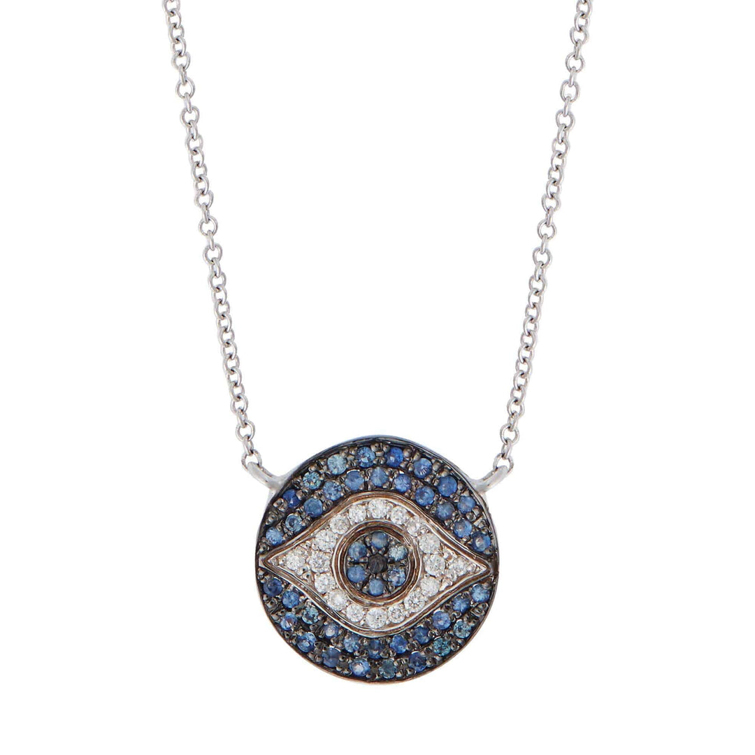 Mini Dawn Blue Necklace W - EVIL EYE - Ileana Makri store