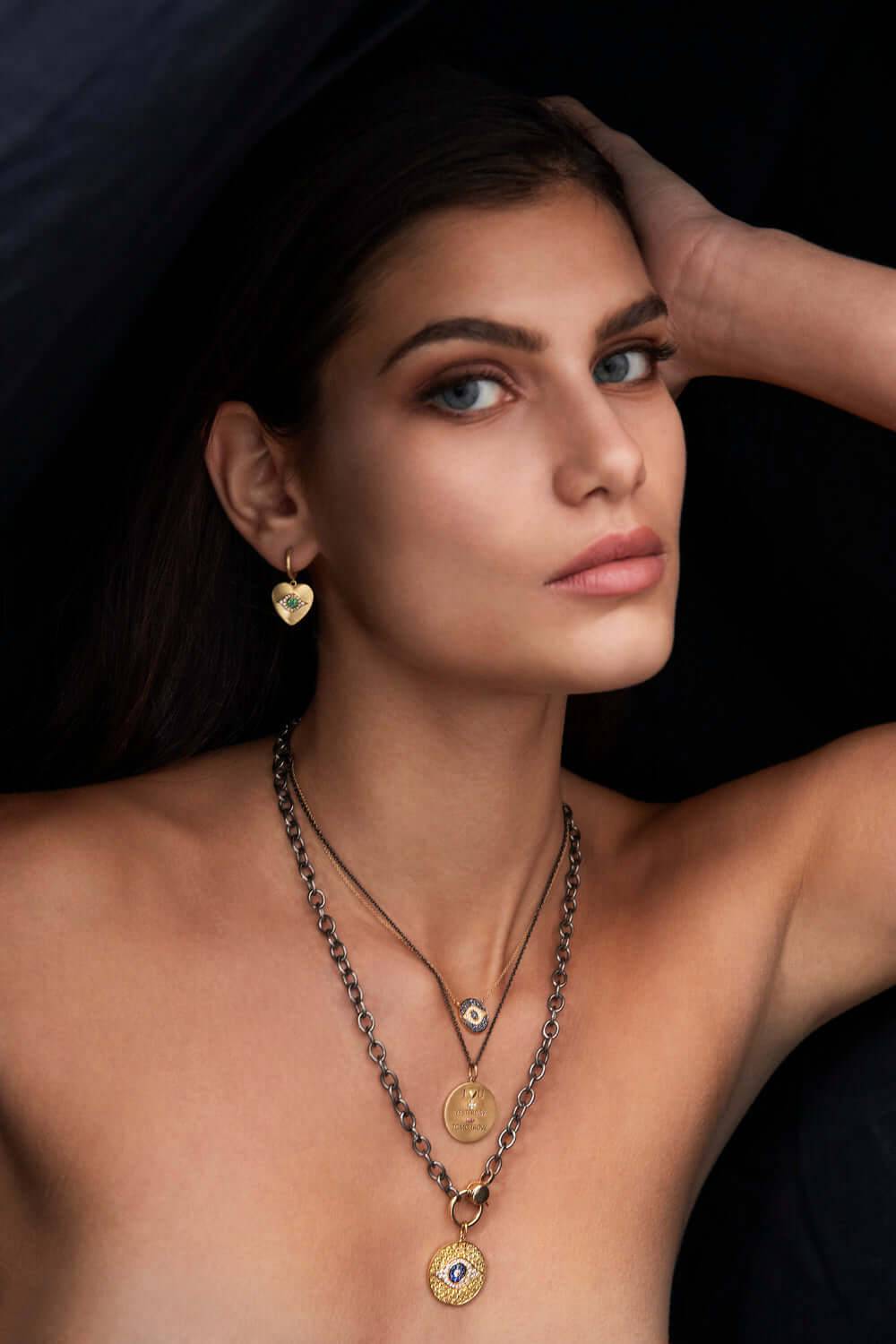 Mini Dawn Blue Necklace Y - EVIL EYE - Ileana Makri