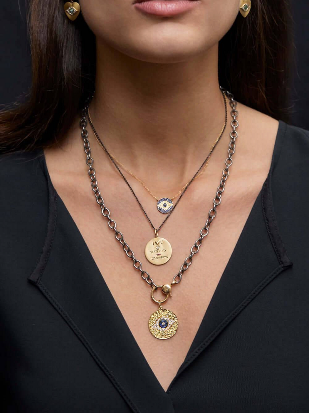 Mini Dawn Blue Necklace Y - EVIL EYE - Ileana Makri