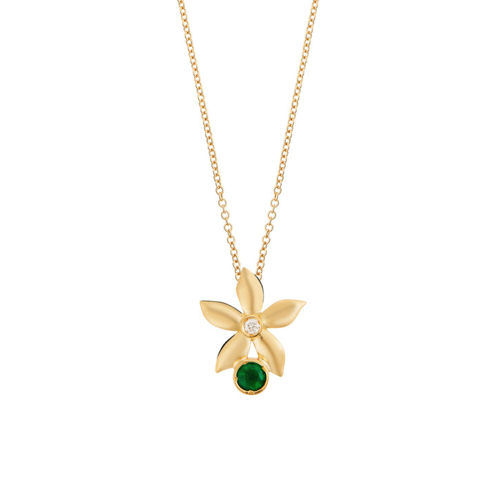 Mini Emerald Bloom Necklace - Blossom - Ileana Makri