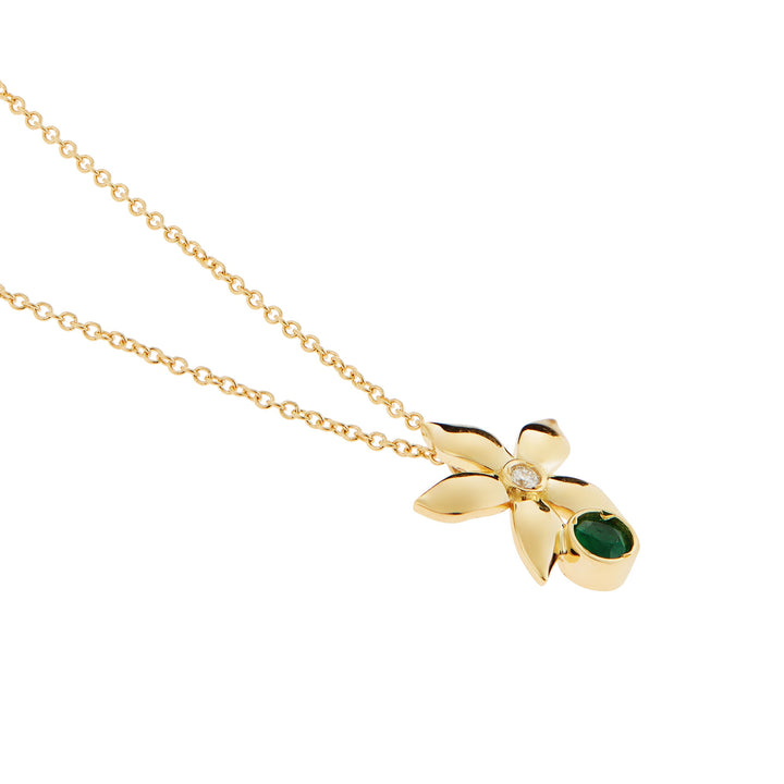 Mini Emerald Bloom Necklace - Blossom - Ileana Makri
