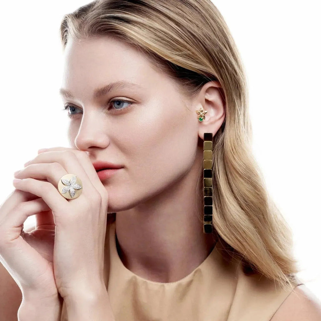 Mini Emerald Bloom Studs Y - D - Blossom - Ileana Makri