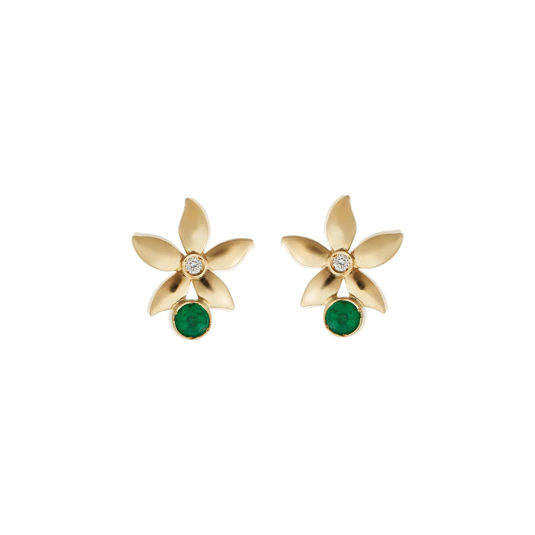 Mini Emerald Bloom Studs Y - D - Blossom - Ileana Makri