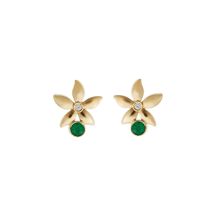 Mini Emerald Bloom Studs Y - D - Blossom - Ileana Makri