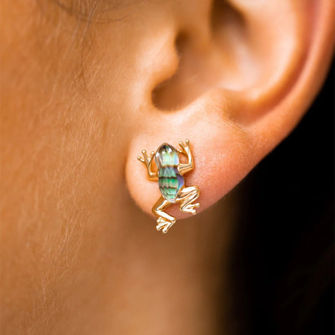 Mini Frog Malachite Quartz Stud - Bibi Van Der Velden - Ileana Makri