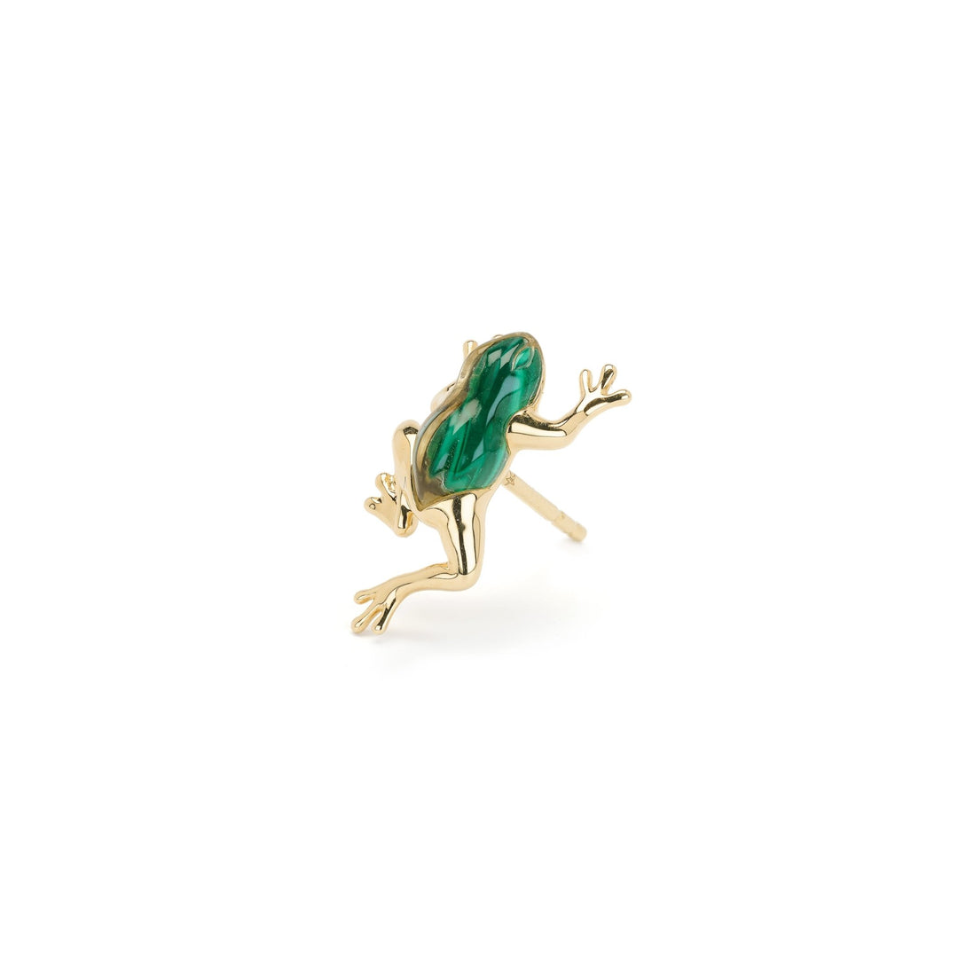 Mini Frog Malachite Quartz Stud - Bibi Van Der Velden - Ileana Makri