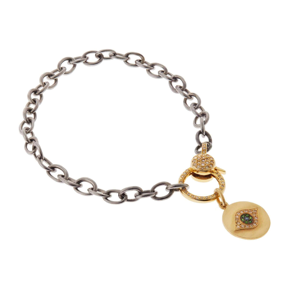 Mini Golden Eye Diamond Lock Chain Bracelet - EYE LOVE - Ileana Makri