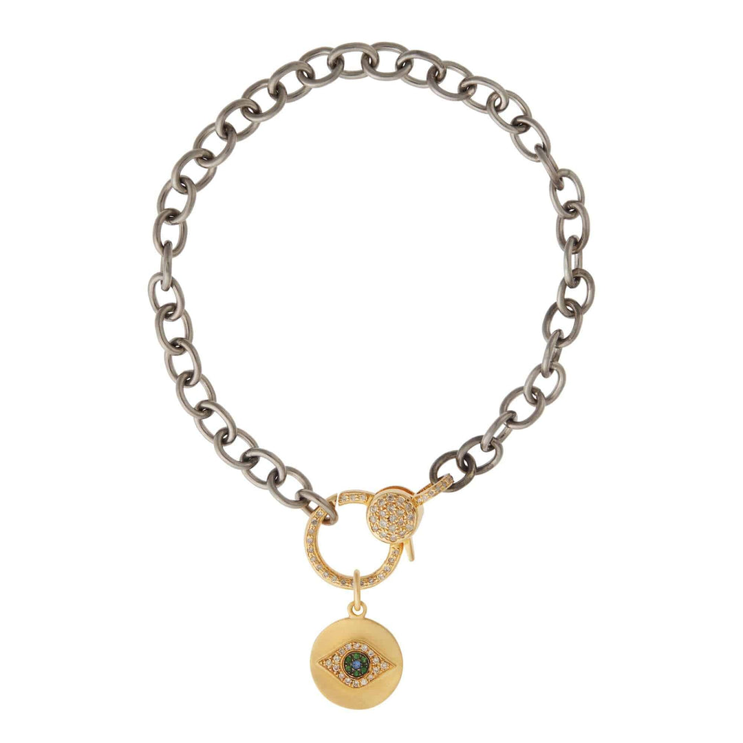 Mini Golden Eye Diamond Lock Chain Bracelet - EYE LOVE - Ileana Makri