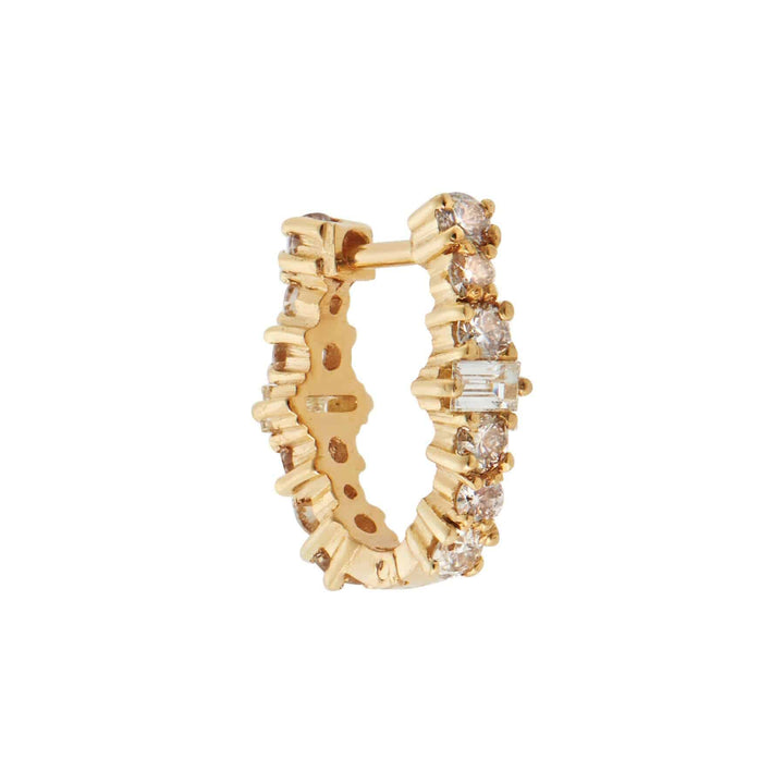 Mini Oval Rivulet Champagne Diamond Hoops - Rivulet - Ileana Makri