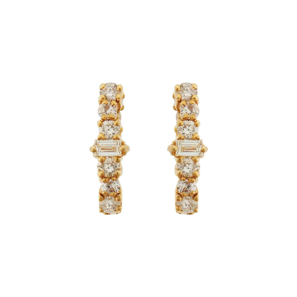 Mini Oval Rivulet Champagne Diamond Hoops - Rivulet - Ileana Makri