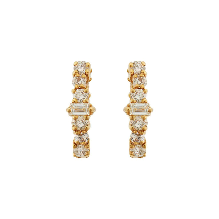 Mini Oval Rivulet Champagne Diamond Hoops - Rivulet - Ileana Makri