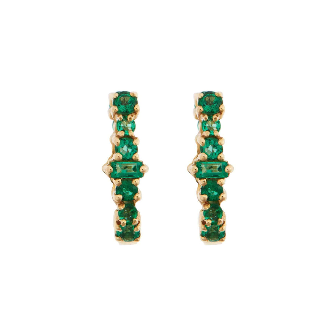 Mini Oval Rivulet Emerald Hoops - Rivulet - Ileana Makri