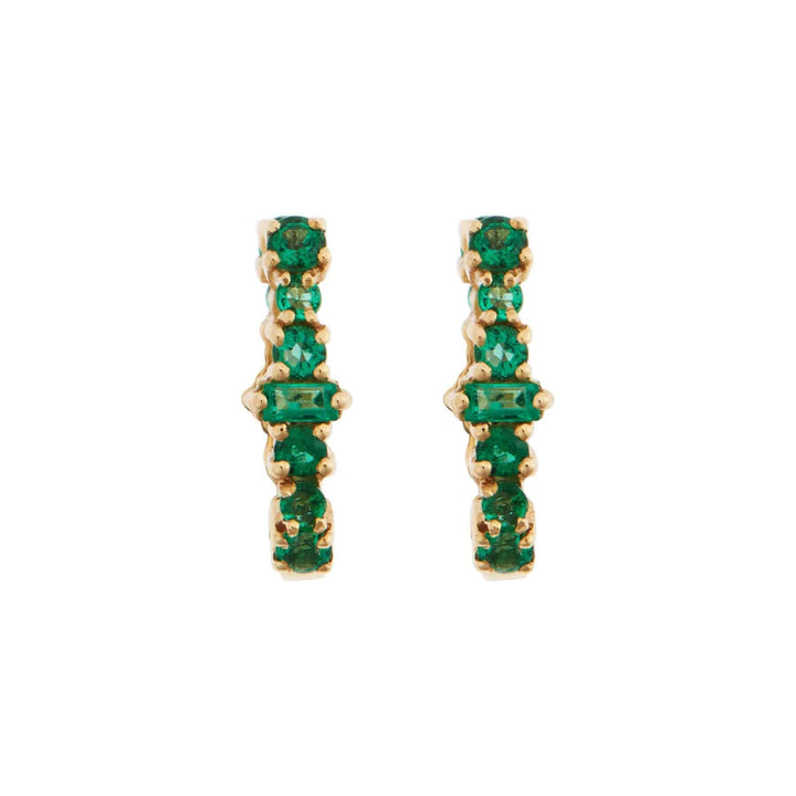 Mini Oval Rivulet Emerald Hoops - Rivulet - Ileana Makri