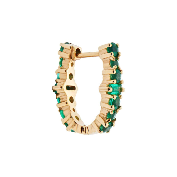 Mini Oval Rivulet Emerald Hoops - Rivulet - Ileana Makri