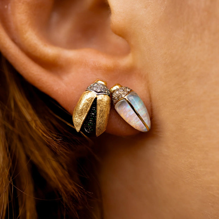 Mini Scarab Opal Stud - Bibi Van Der Velden - Ileana Makri