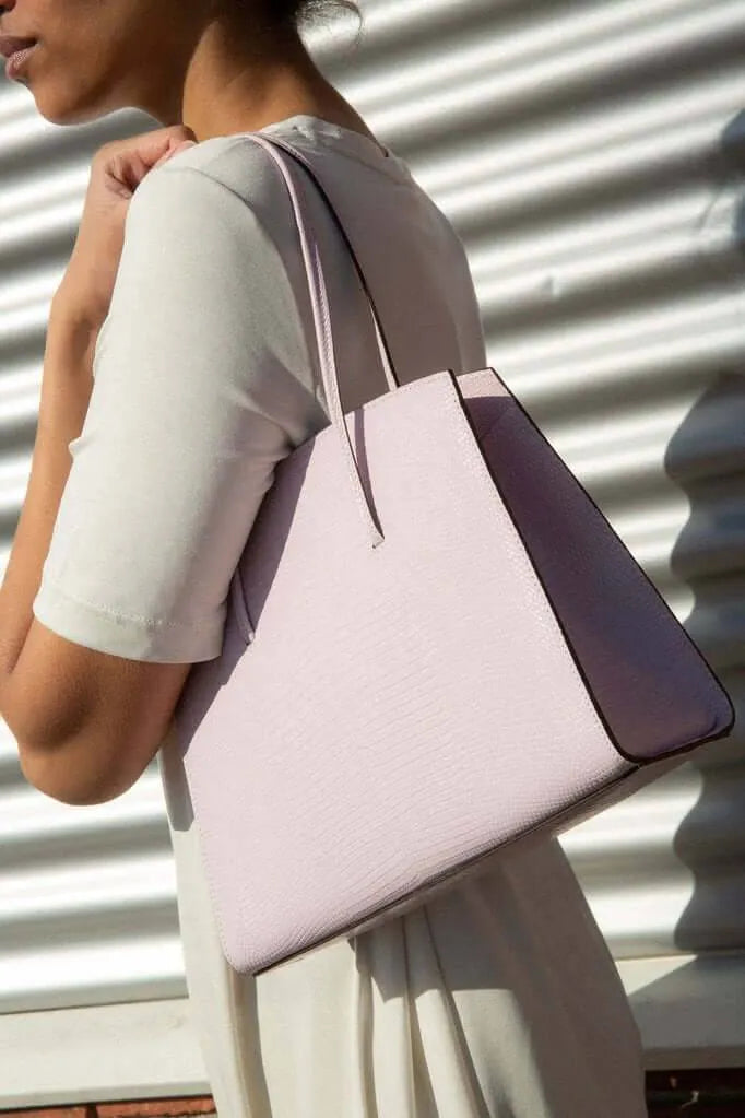 Minimal Tote Pink Lizard - Little Liffner - Ileana Makri store