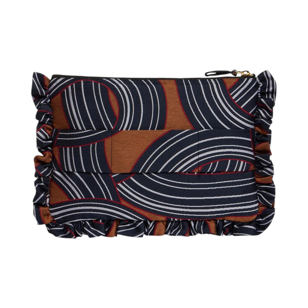 Montecarlo Blue Jacquard Hand Pochette - La Double J Accessories - Ileana Makri