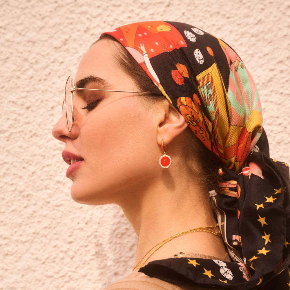 Moon Enamel Hoops - Eye M Neon Rocks - Ileana Makri