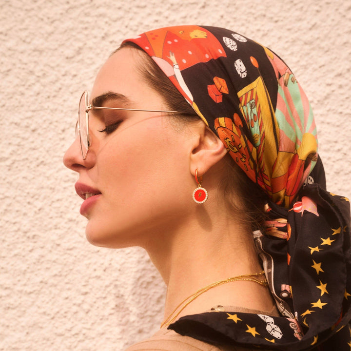 Moon Enamel Hoops - Eye M Neon Rocks - Ileana Makri