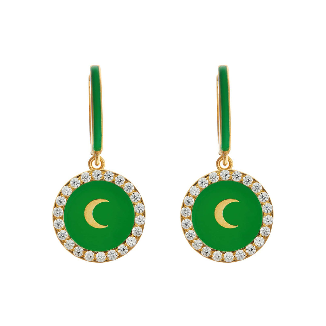 Moon Enamel Hoops - Eye M Neon Rocks - Ileana Makri