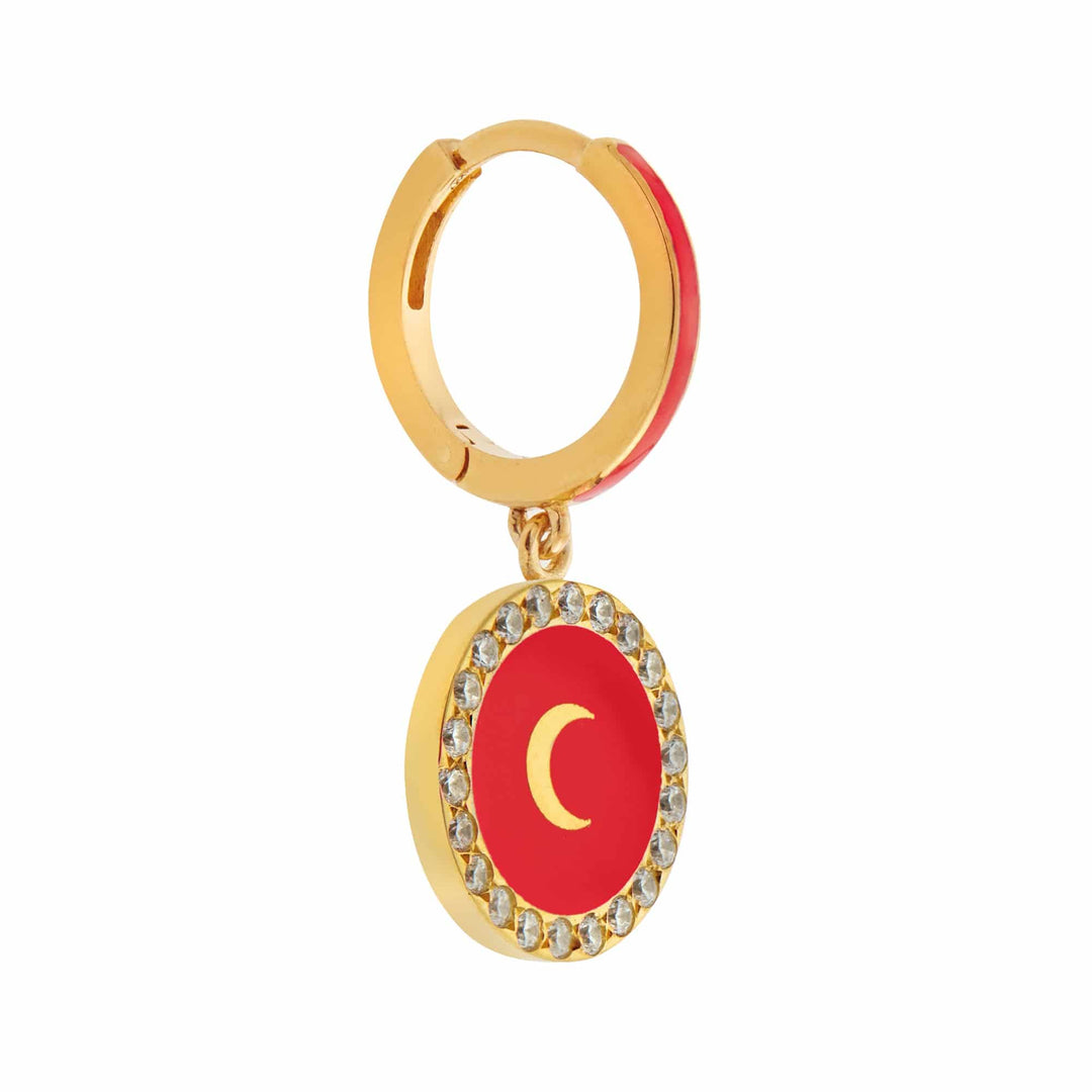 Moon Enamel Hoops - Eye M Neon Rocks - Ileana Makri