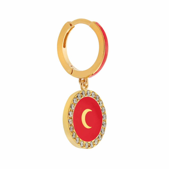 Moon Enamel Hoops - Eye M Neon Rocks - Ileana Makri