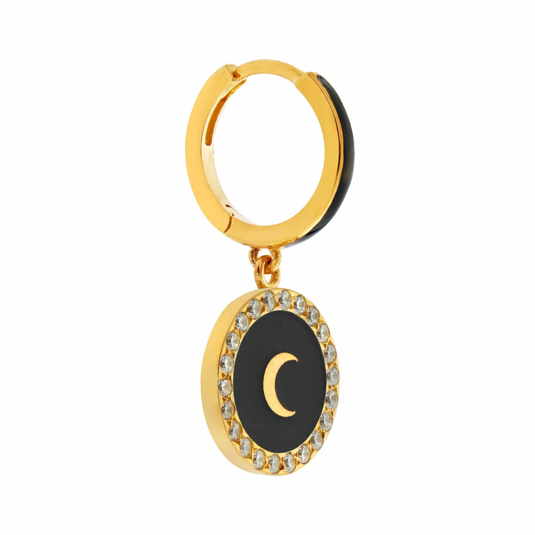 Moon Enamel Hoops - Eye M Neon Rocks - Ileana Makri