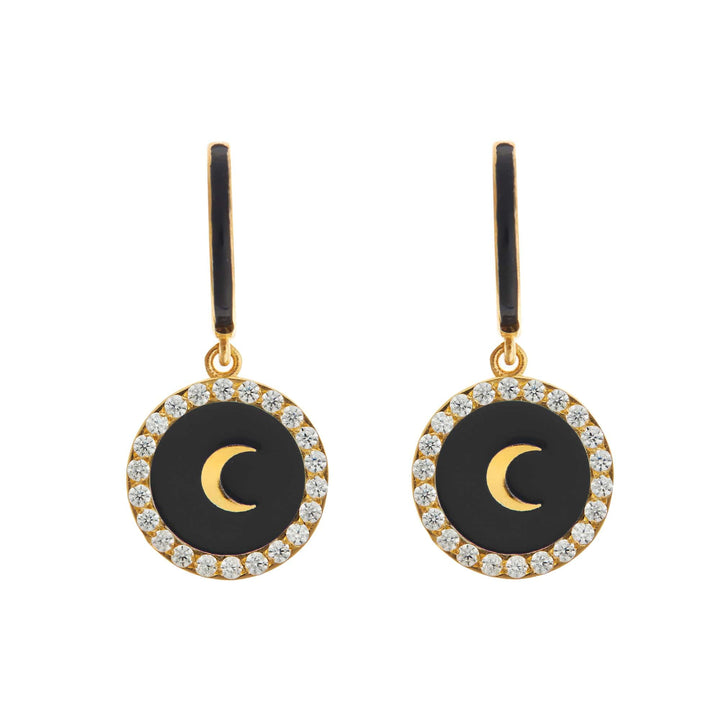 Moon Enamel Hoops - Eye M Neon Rocks - Ileana Makri