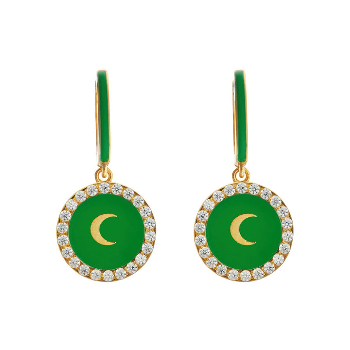 Moon Enamel Hoops - Eye M Neon Rocks - Ileana Makri store